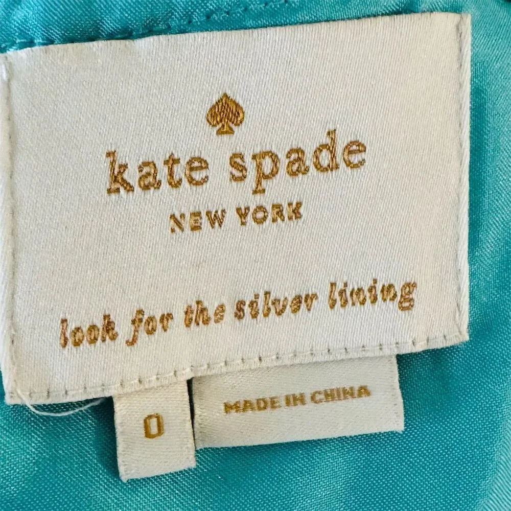 Kate Spade‎ Terri Boucle Aqua Tweed Sheath Dress Size 0 Sleeveless Spring